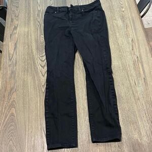 Heritage Slim Ankle Jeans Mid Rise Denim Cotton Blend Stretch Black Size 10/30